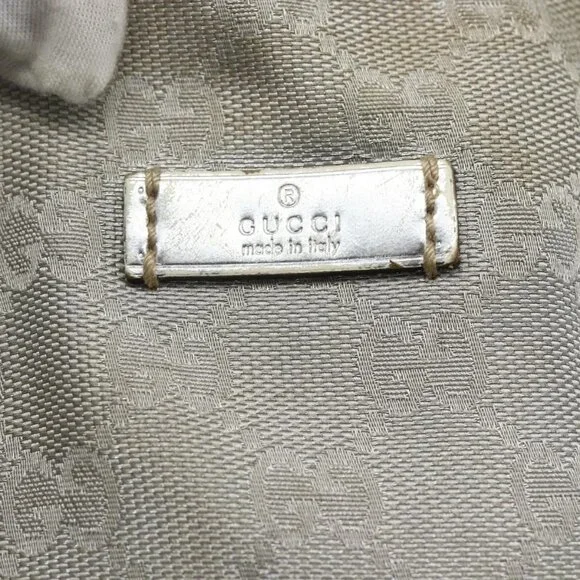 GUCCI GG Canvas Sherry Line Hand Bag Silver